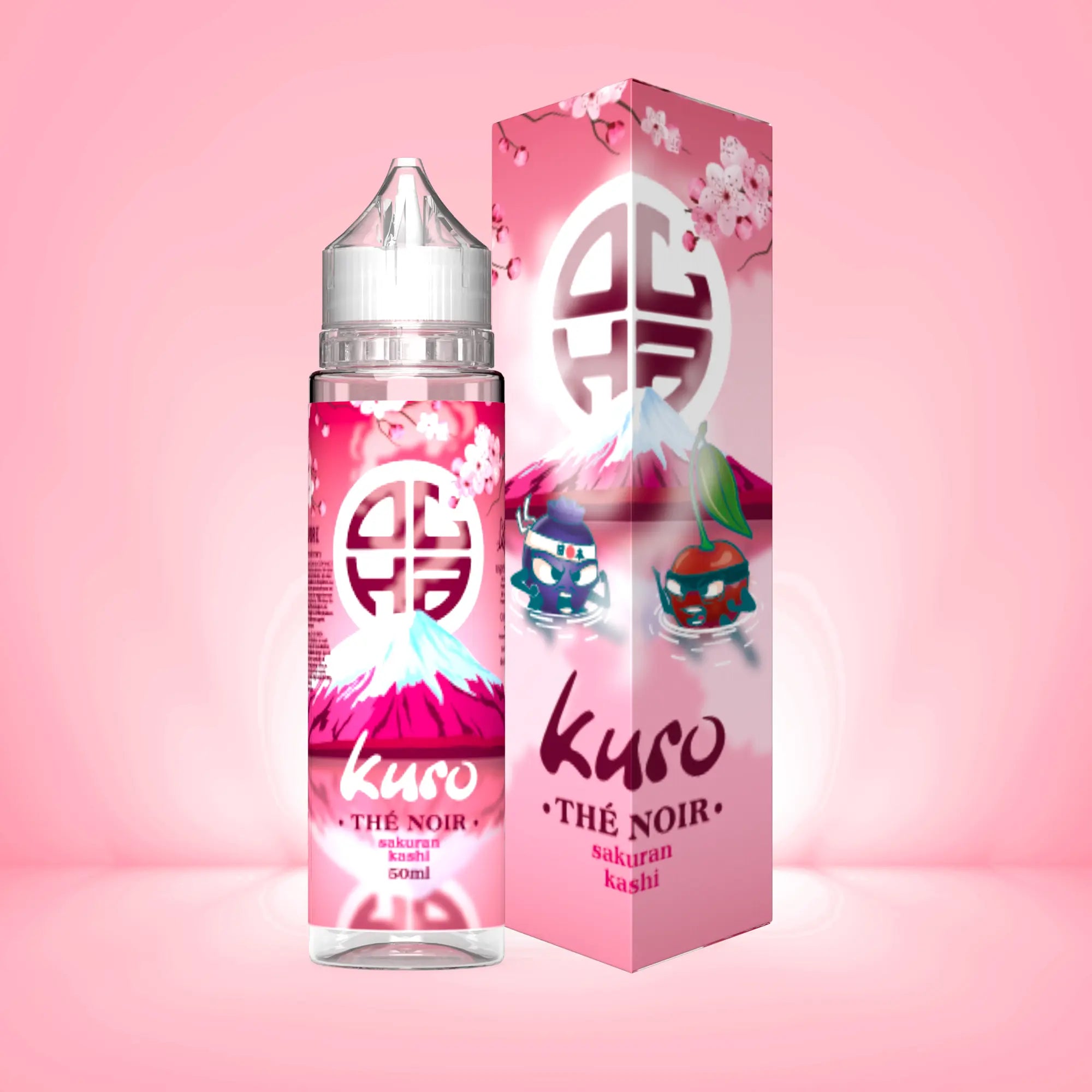 new_kuro_E-LIQUIDE_français_50ml_Bouteille_Packaging_de_la_gamme_kung_fruits_au_goût_cerise_sakuran_thé_noir_et_cassis_kashi