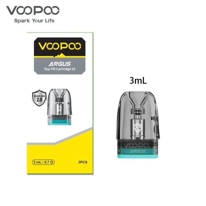 PACK DE 3 PODS 3ML TOP FILL + RESISTANCE ARGUS POD V2 VOOPOO 0.7Ω